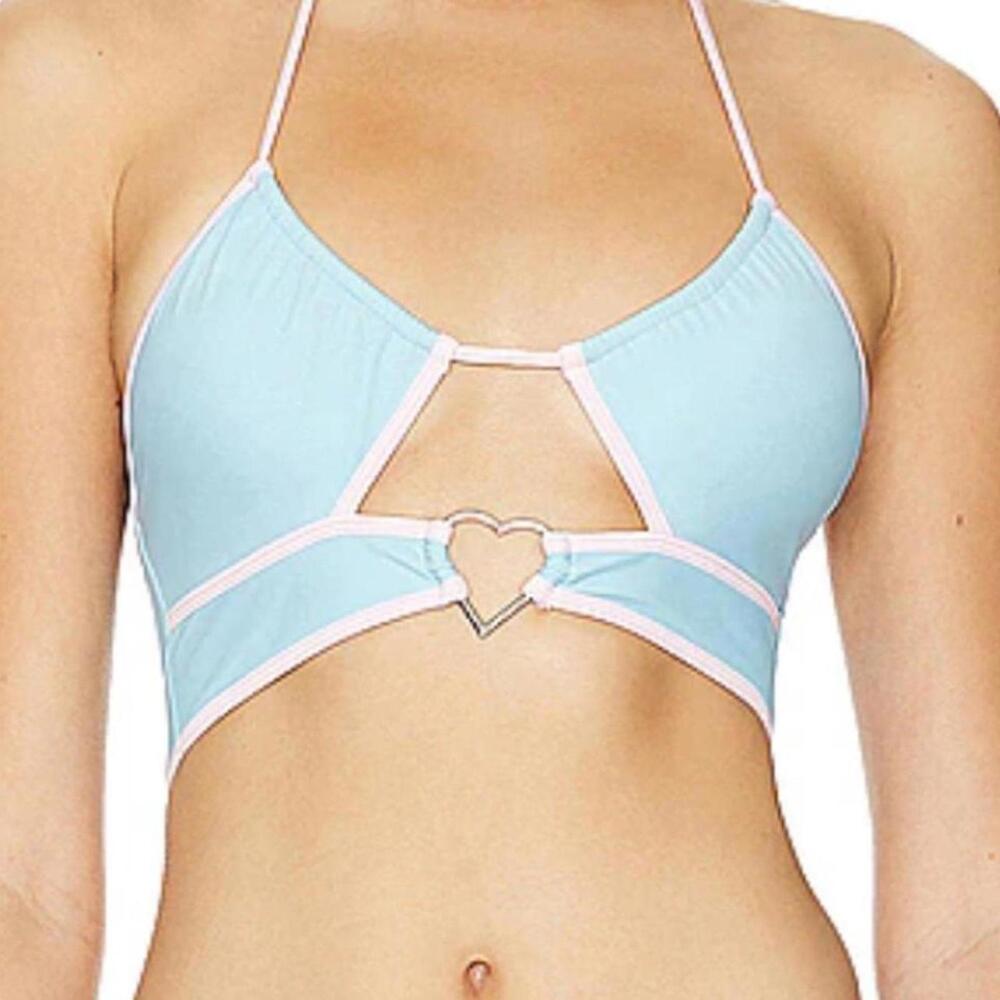 Lovers + Friends Women's Blue and Pink Bikini-and-tankini-top